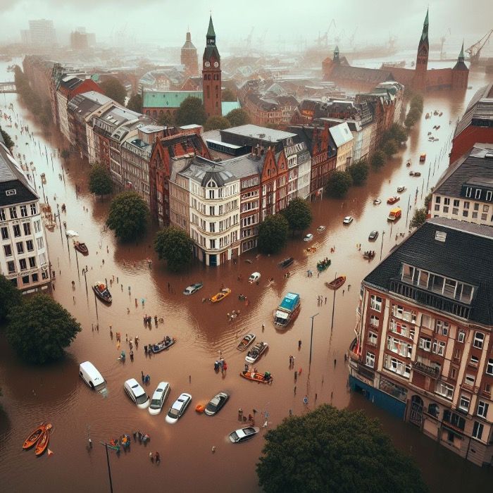 **Katastrophe in Hamburg: Stadt von Flutwelle überrollt, zahlreiche Verletzte und dramatische Rettungsaktionen im Gange!**