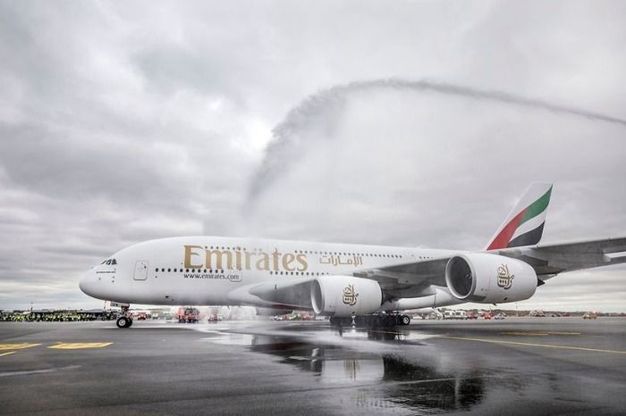 Emirates Airbus A380 Rückkehr nach Hamburg